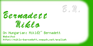 bernadett miklo business card